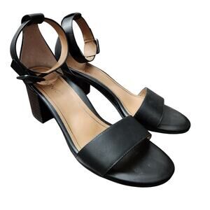 Vionic Rosie Black Leather Open Toe Heels Size 8.5